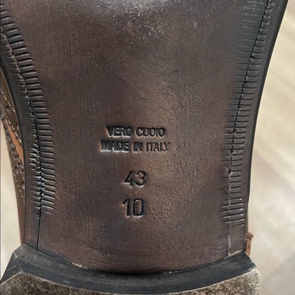 Paul Fredrick Made In Italy Leather Men\'s Two-Tone Brown Wingtip Boots Size 10M main image 4